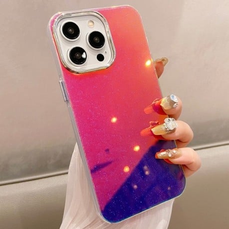 Чохол протиударний Mirror Glitter IMD для iPhone 15 Pro - фіолетовий