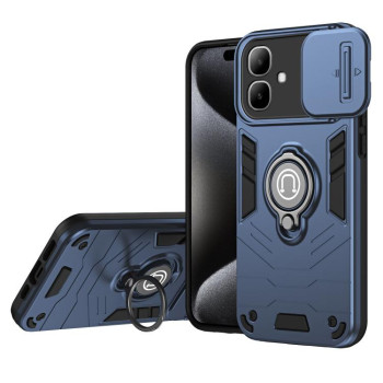 Противоударный чехол Sliding Camshield Ring Holder на Infinix Smart 20 4G — royal blue