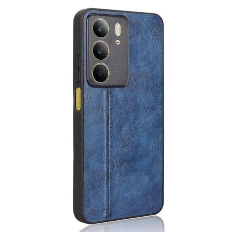 Чехол с прострочкой Sewing Cow Pattern на Realme C75 - синий