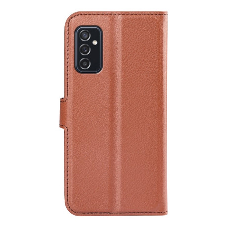 Чехол-книжка Litchi Texture на Samsung Galaxy M52 5G - коричневый
