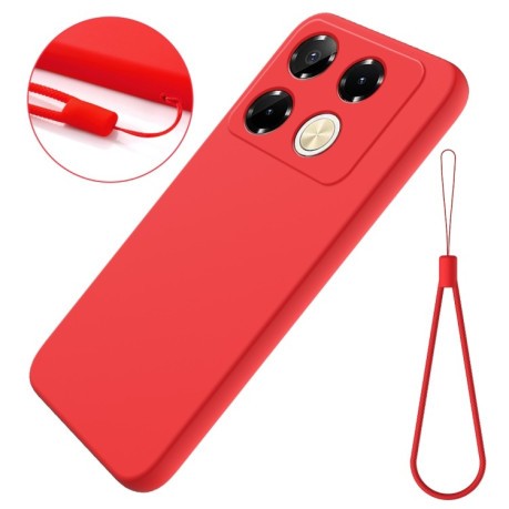 Силиконовый чехол Solid Color Liquid Silicone на Infinix Note 40 Pro 4G - красный