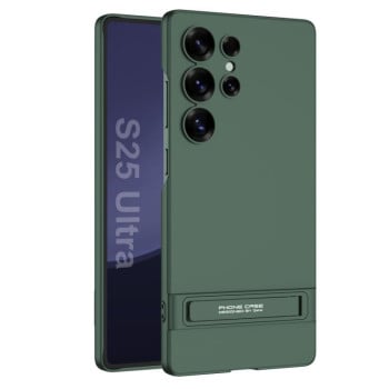 Противоударный чехол GKK Triumph Ultra-Thin Plain Leather для Samsung Galaxy S25 Ultra 5G - зеленый