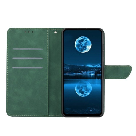 Чехол-книжка Stitching Embossed Leather для OnePlus 12R 5G Global - зеленый