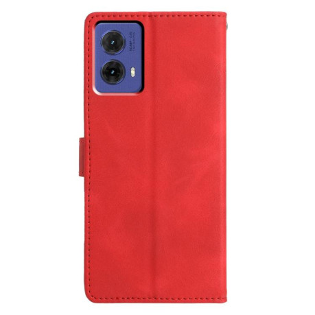Чехол-книжка Triangles Embossed Leather для Motorola Edge 60 - красный