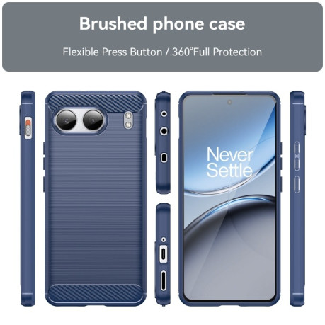 Протиударний чохол Brushed Texture Carbon Fiber на OnePlus Nord 4 - синій
