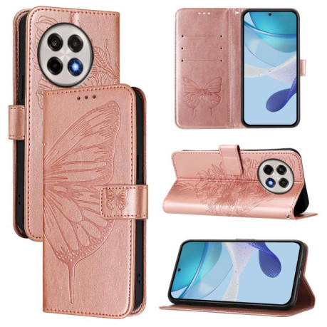 Чохол-книжка Embossed Butterfly для OnePlus 13R/Ace 5/Ace 5 Pro - рожеве золото