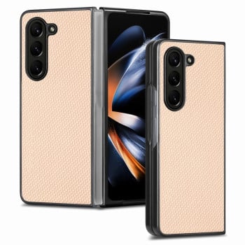 Противоударный чехол Carbon Fiber Texture для Samsung Galaxy Fold 5 - Apricot
