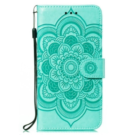 Чехол-книжка Sun Mandala Embossing Pattern для Motorola Edge 50 Pro - зеленый