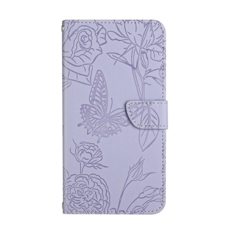 Чохол-книжка Skin Feel Butterfly Embossed для Xiaomi Redmi Note 13 Pro 4G / POCO M6 Pro 4G   - фіолетовий