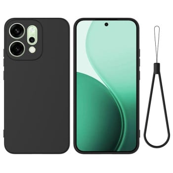 Силиконовый чехол Solid Color Liquid Silicone на OPPO Reno14 5G Global - черный