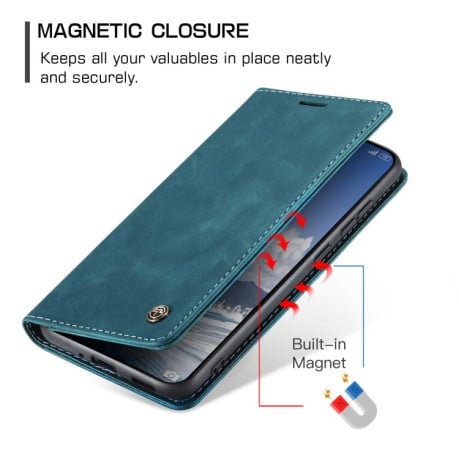 Чехол-книжка CaseMe-013 многофункциональный с кармашком на карт на Xiaomi 15T - синий