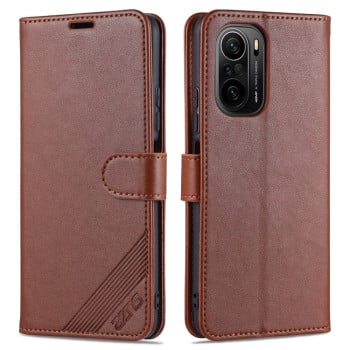 Чехол-книжка AZNS Sheepskin для Xiaomi Mi 11i/Poco F3/Redmi K40/K40 Pro - коричневый