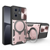 Противоударный чехол CD Texture Sliding Camshield Magnetic Holder на Infinix Hot 40i / Smart 8 - розовый
