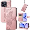 Чехол-книжка Butterfly Love Flower Embossed для Realme C53/C51 - розовое золото