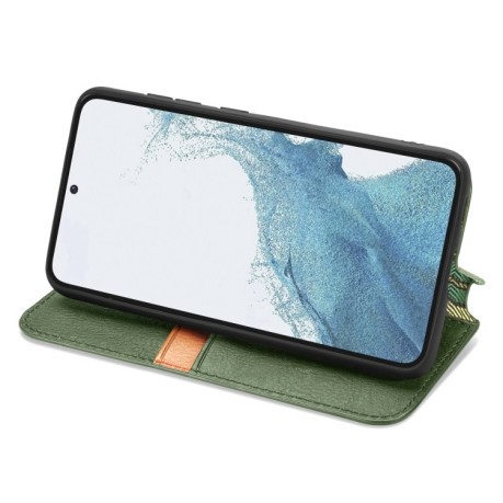 Чехол-книжка Cubic Grid на Samsung Galaxy S23+Plus 5G - зеленый