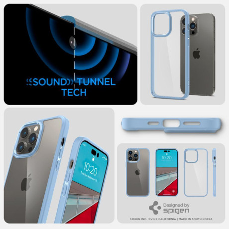 Оригинальный чехол Spigen Ultra Hybrid для iPhone 14 Pro - Sierra Blue