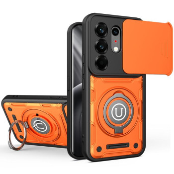 Противоударный чехол Camera Sliding на Tecno Camon 50 Pro 4G / 50 Ultra 5G — оранжевый