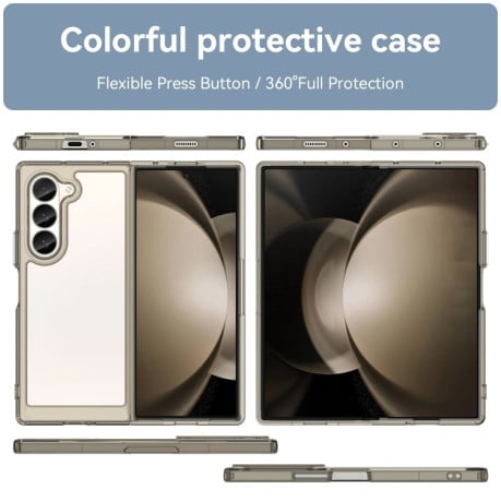 Противоударный чехол Colorful Acrylic Series для Samsung Galaxy Fold 6 5G - прозрачно-серый