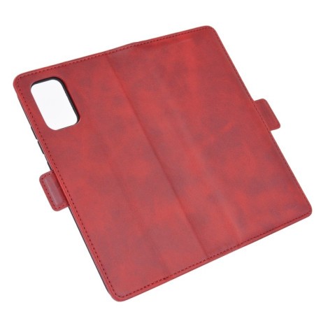 Чехол-книжка Dual-side Magnetic Buckle для Samsung Galaxy A02s - красный