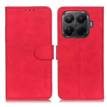 Чехол-книжка KHAZNEH с матовой фактурой Cowhide и магнитным хлястиком на Xiaomi 15T Pro 5G Global - красный