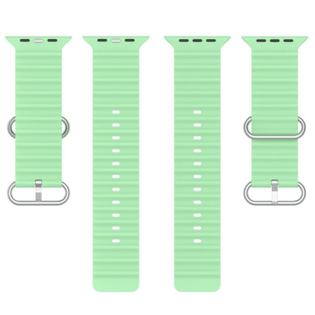 Силіконовий ремінець Ocean для Apple Watch Series 8/7 41mm/40mm/38mm - світло-зелений