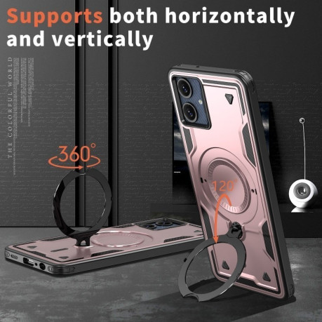 Протиударний чохол MagSafe Holder Armor PC Hybrid  для Samsung Galaxy A06 4G - рожеве золото
