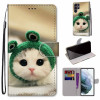 Чохол-книжка Coloured Drawing Cross Samsung Galaxy S22 Ultra 5G - Frog Kitten