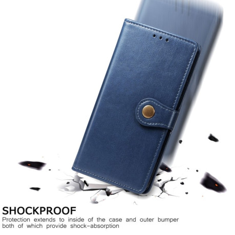 Чехол- книжка Retro Solid Color на Samsung Galaxy S21 FE  - синий