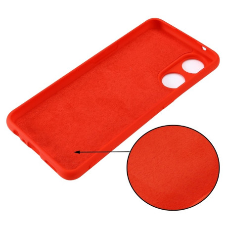 Силиконовый чехол Solid Color Liquid Silicone для OPPO Reno8 T 4G - красный
