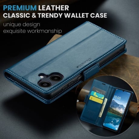 Чехол-книжка CaseMe 023 Butterfly Buckle Litchi Texture RFID Anti-theft Leather на Samsung Galaxy A07 / A06 - синий