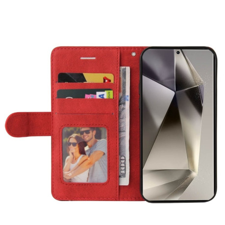 Чехол-книжка CaseNeo Splicing Dual Magnetic Buckle Leather для Samsung Galaxy S25 Ultra 5G - красный