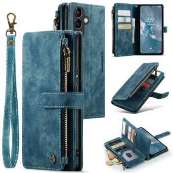 Кожаный чехол-кошелек CaseMe-C30 для Samsung Galaxy A54 - синий