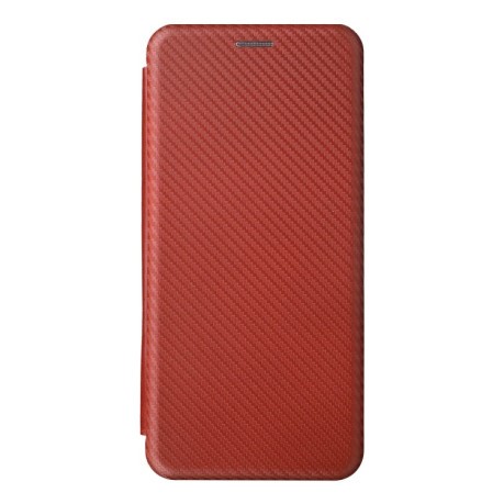 Чехол-книжка Carbon Fiber Texture на Samsung Galaxy M33 5G - коричневый