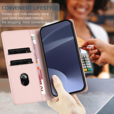 Чехол-книжка Embossed Multi-functional Wallet Retro Leather на Infinix Hot 50 Pro 4G - розовый