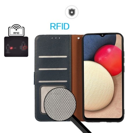 Чехол-книжка KHAZNEH Litchi Texture для Xiaomi Redmi Note 14 Pro 4G / 14 Pro+ 5G - синий