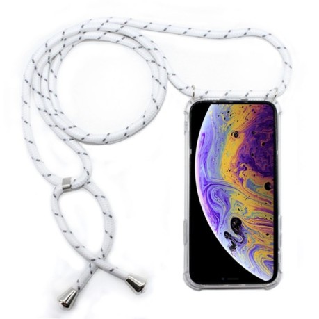 Противоударный чехол Four-Corner with Lanyard на iPhone XS Max - серо-белый