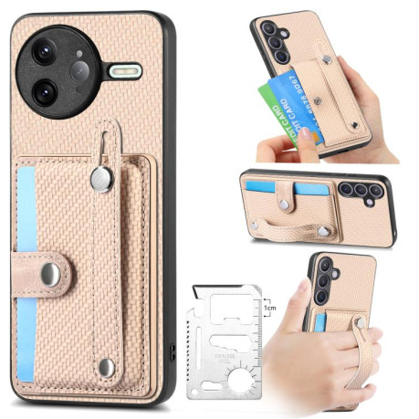 Противоударный чехол Wristband Kickstand Card для Xiaomi Poco F7 Ultra - хаки