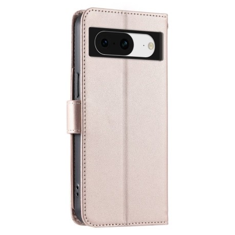 Чехол-книжка Ring Buckle Rhombic Leather для Google Pixel 8a - розовое золото