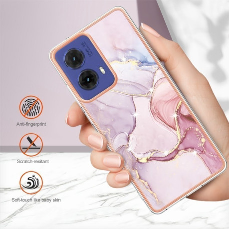 Противоударный чехол Electroplating IMD для Motorola Moto G85 - Rose Gold