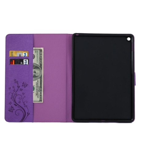 Чехол-книжка Pressed Flowers Butterfly Pattern для iPad Air 2 - фиолетовый
