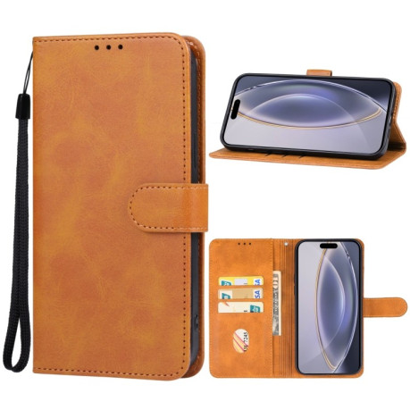 Чехол-книжка EsCase Leather для iPhone 16 Pro Max - коричневый