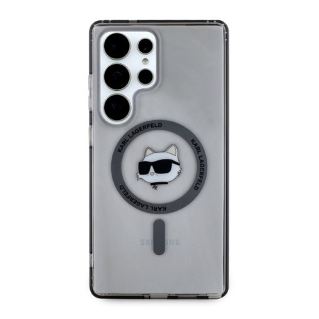 Оригинальный чехол Karl Lagerfeld Button Choupette Head Printed Logo MagSafe для Samsung Galaxy S25 Ultra - Black