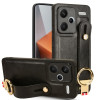 Противоударный чехол Wristband Leather Back для Xiaomi Redmi Note 13 Pro+ - черный