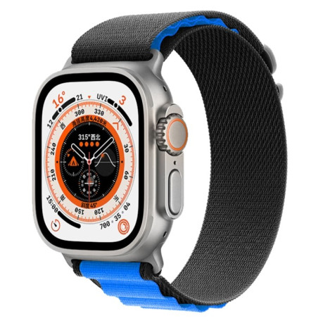 Ремешок Nylon Loop для Apple Watch Ultra 49mm - черно-синий
