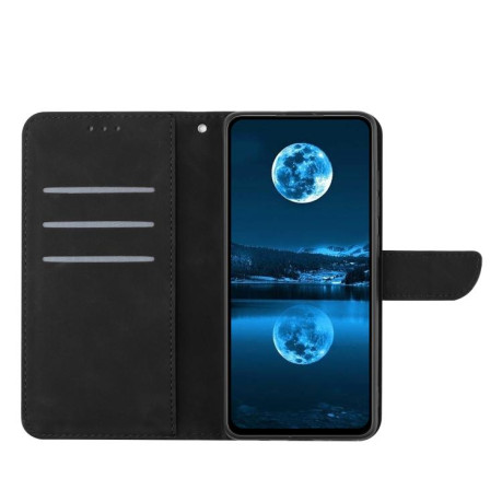 Чехол-книжка Stitching Embossed Leather для Motorola Edge 60 - черный
