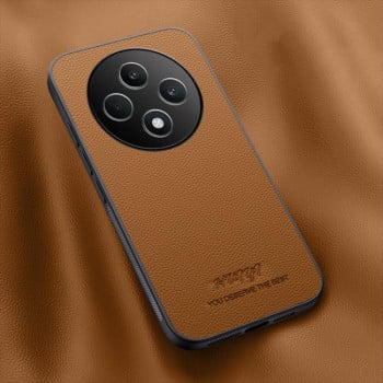 Чехол HUIYI Leather Magnetic для OPPO Reno12 F/12FS - коричневый