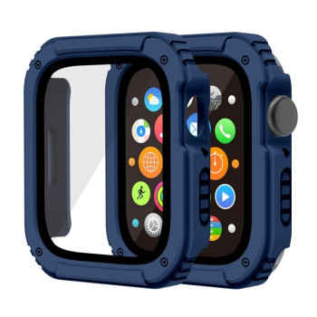 Протиударна накладка із захисним склом 2 in 1 Screen для Apple Watch Series 8 / 7 45mm - синій