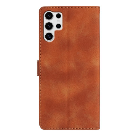Чехол-книжка Flower Butterfly Embossing для Samsung Galaxy S25 Ultra 5G - коричневый