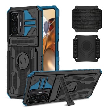 Противоударный чехол Armor Wristband для Xiaomi 11T / 11T Pro - синий