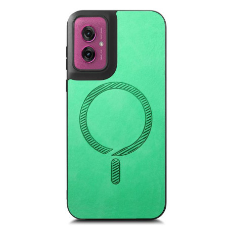 Чохол Retro MagSafe Magnetic PU на Motorola Moto G55 - зелений